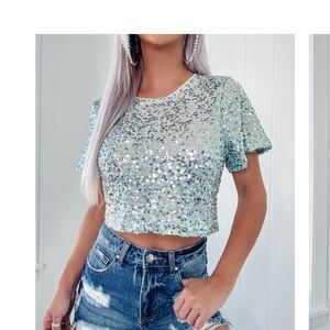 Sequin Crop top